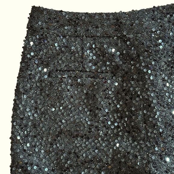 NWT Flora Bea NYC Boutique Kelsey Black Sequin cropped flare pants lined Sz S - Picture 7 of 11